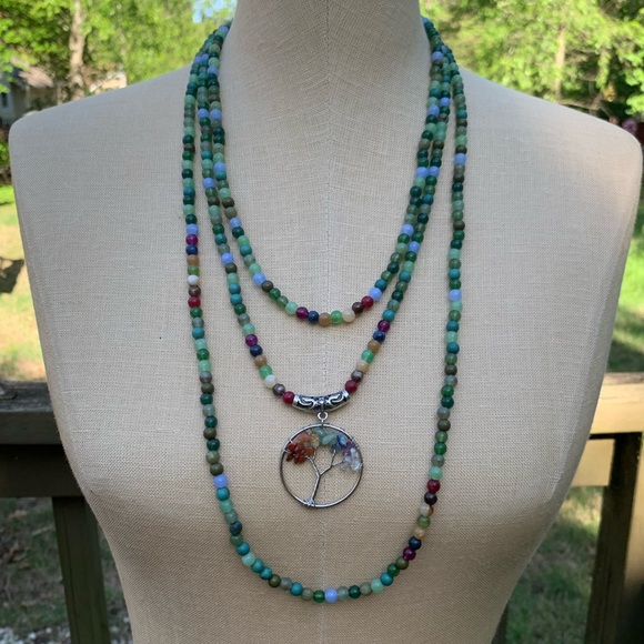 Funky Tree of Life Chakra Hippie Necklace - Picture 4 of 16